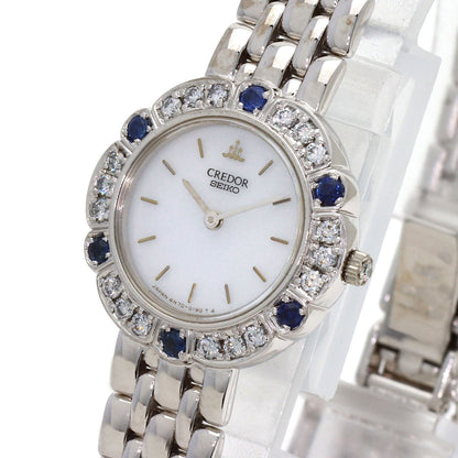 SEIKO CREDOR DiamondBezel Watches 4N70-0190 K18 White Gold/K18 White Gold Ladies