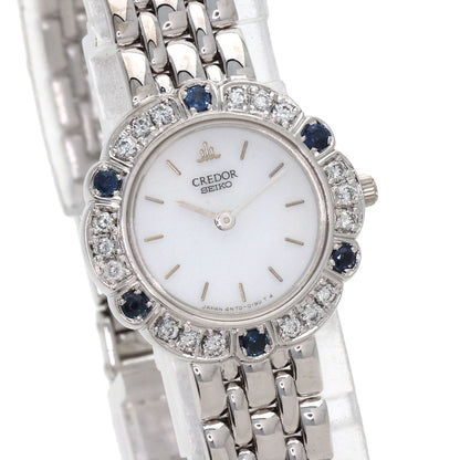 SEIKO CREDOR DiamondBezel Watches 4N70-0190 K18 White Gold/K18 White Gold Ladies
