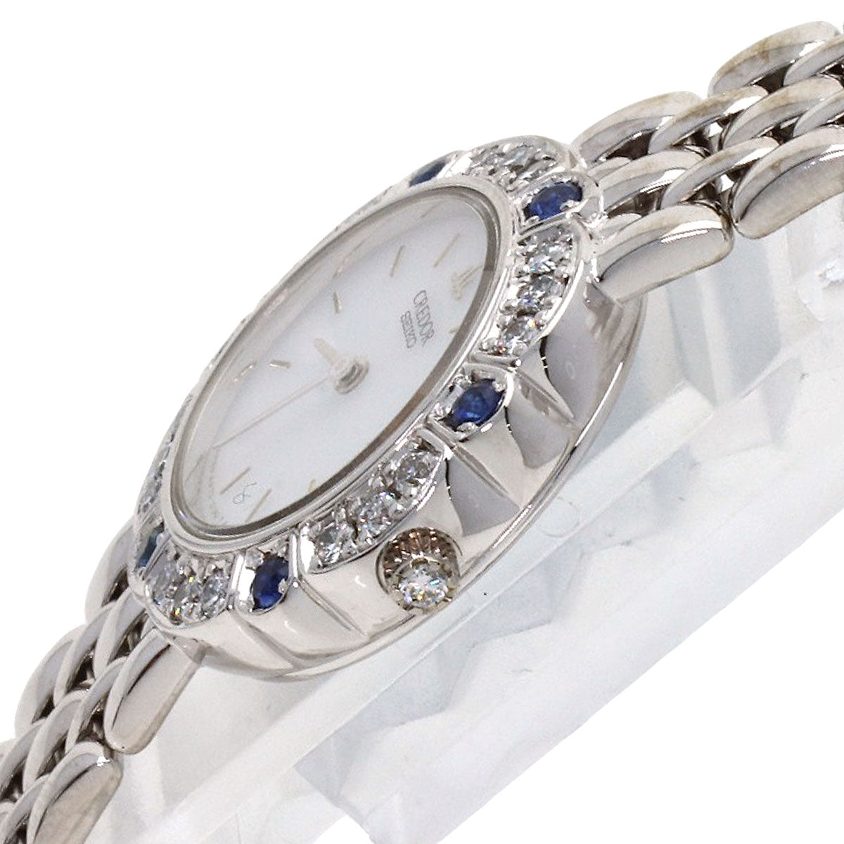 SEIKO CREDOR DiamondBezel Watches 4N70-0190 K18 White Gold/K18 White Gold Ladies