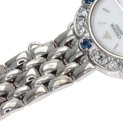 SEIKO CREDOR DiamondBezel Watches 4N70-0190 K18 White Gold/K18 White Gold Ladies