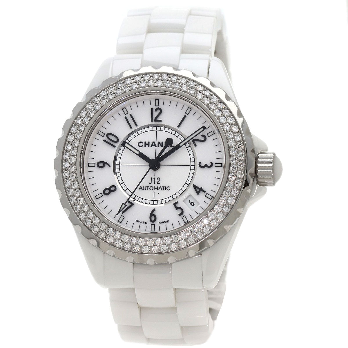 CHANEL J12 1.5" DiamondBezel Watches H0969 Ceramic/Ceramic mens