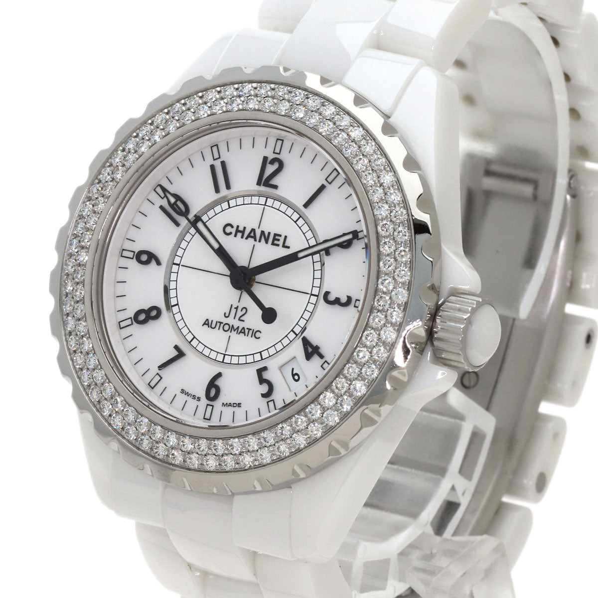 CHANEL J12 1.5" DiamondBezel Watches H0969 Ceramic/Ceramic mens