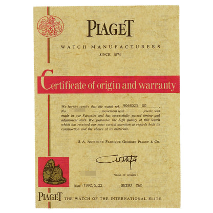 PIAGET Tradition 12P Diamond Watches 9066D23 K18 White Gold/K18 White Gold mens