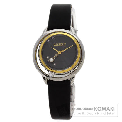 CITIZEN 5P Diamond Watches B036-S112052 Stainless Steel/Leather Ladies