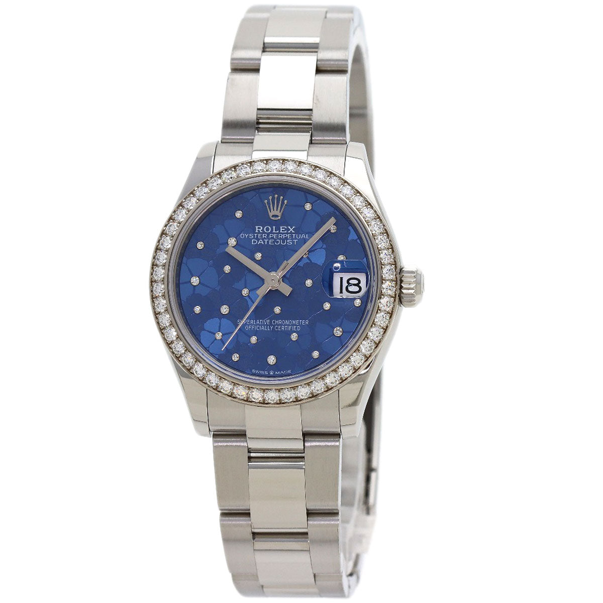 ROLEX Datejust 31 Blue Floral Diamond Bezel Watches 278384RBR Stainless Steel/SSxK18WG Ladies