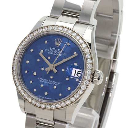 ROLEX Datejust 31 Blue Floral Diamond Bezel Watches 278384RBR Stainless Steel/SSxK18WG Ladies