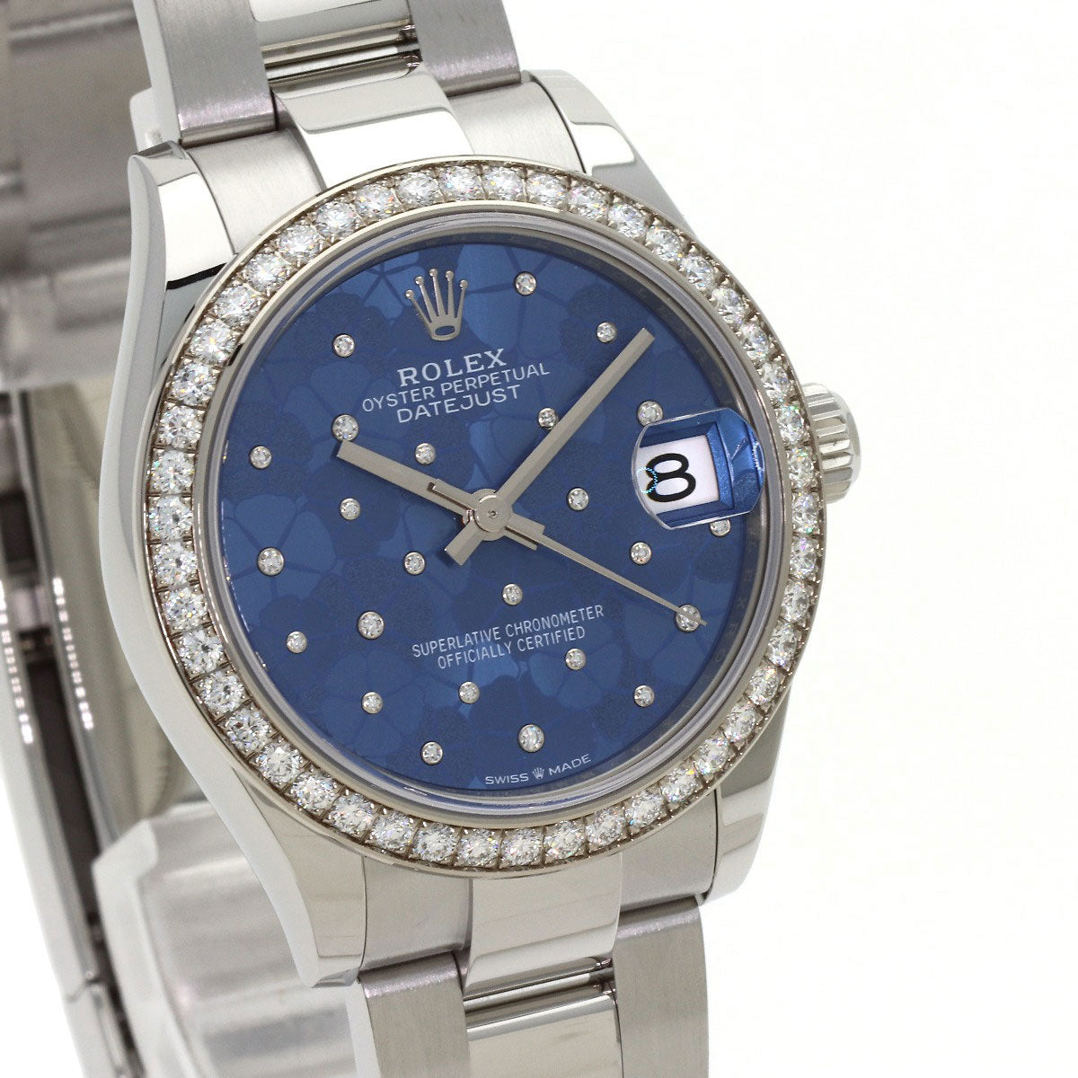 ROLEX Datejust 31 Blue Floral Diamond Bezel Watches 278384RBR Stainless Steel/SSxK18WG Ladies