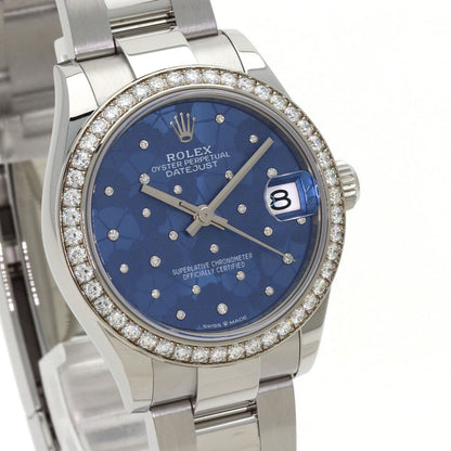 ROLEX Datejust 31 Blue Floral Diamond Bezel Watches 278384RBR Stainless Steel/SSxK18WG Ladies