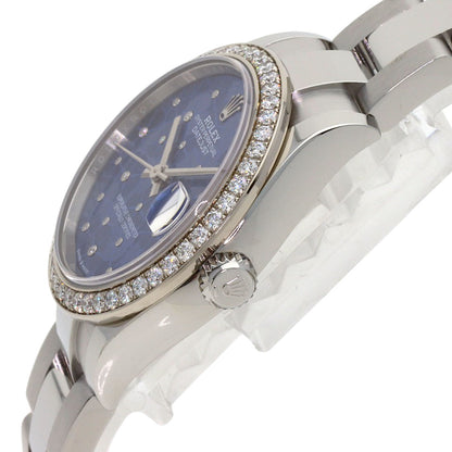 ROLEX Datejust 31 Blue Floral Diamond Bezel Watches 278384RBR Stainless Steel/SSxK18WG Ladies