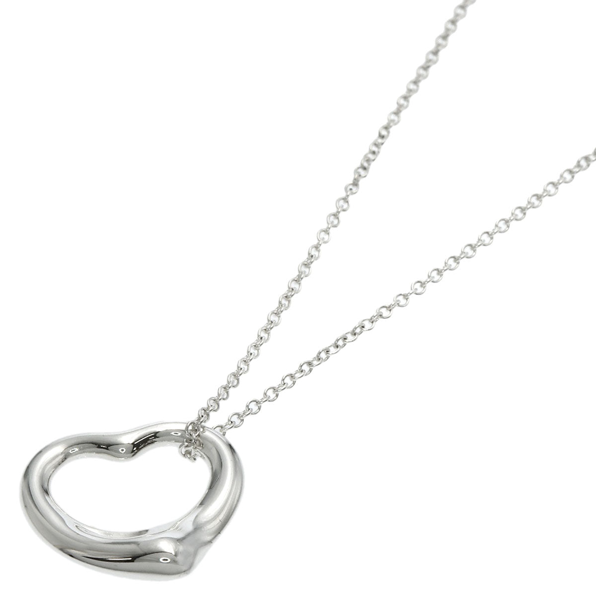TIFFANY&Co. Open heart Necklace Silver Ladies [Used]