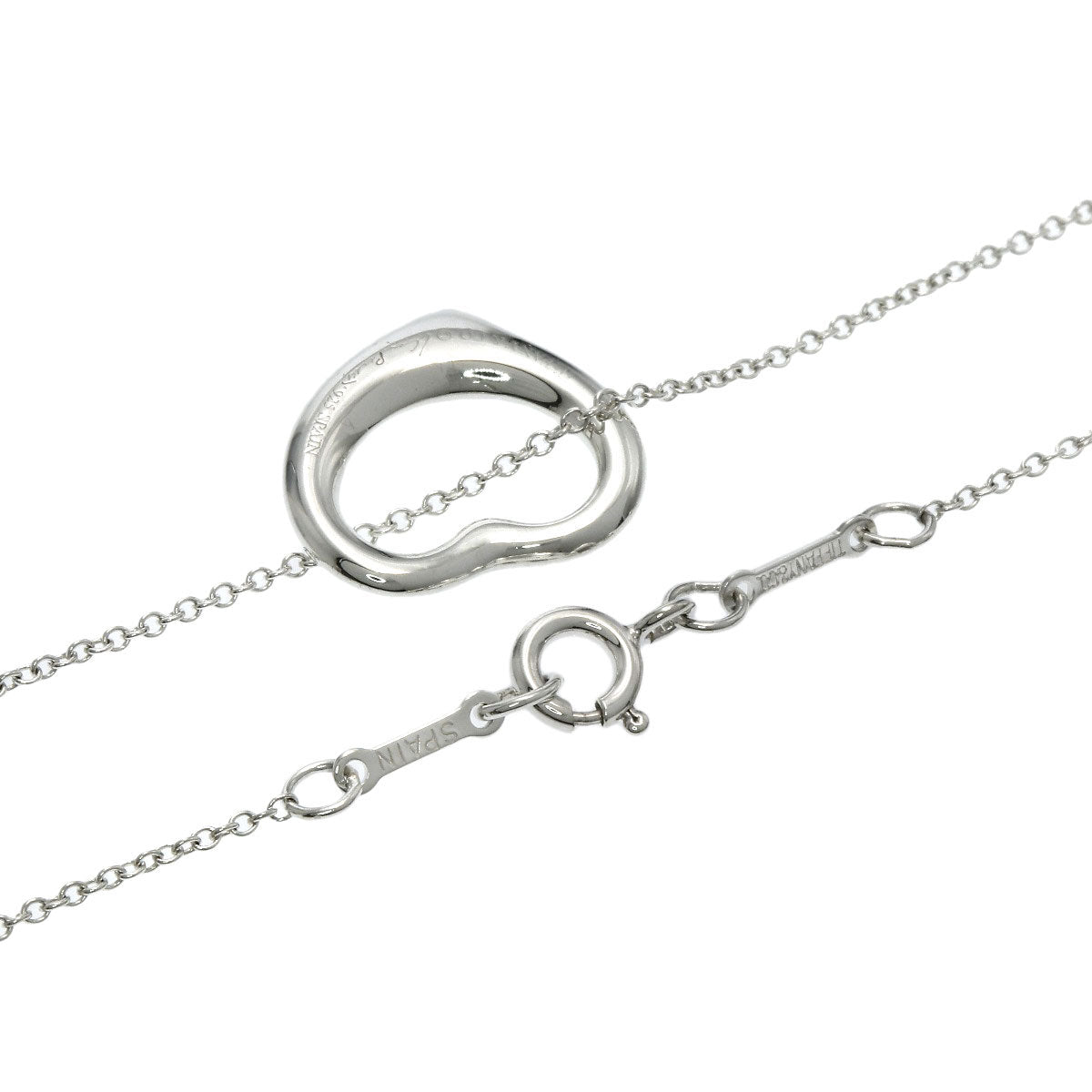 TIFFANY&Co. Open heart Necklace Silver Ladies [Used]