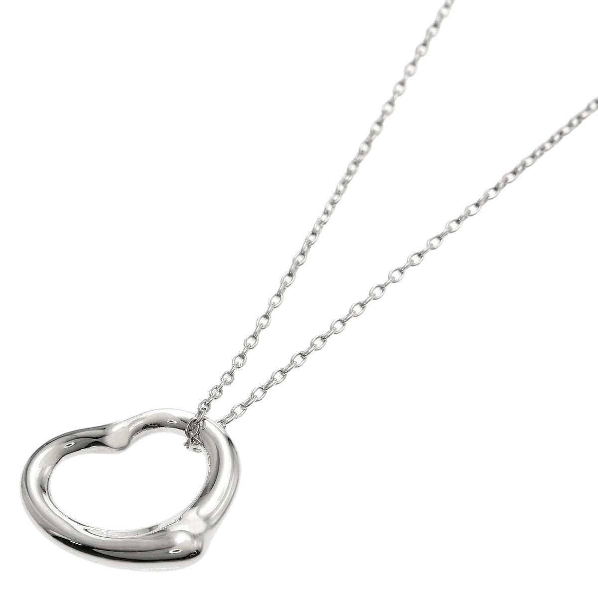 TIFFANY&Co. Open heart Necklace Silver Ladies [Used]