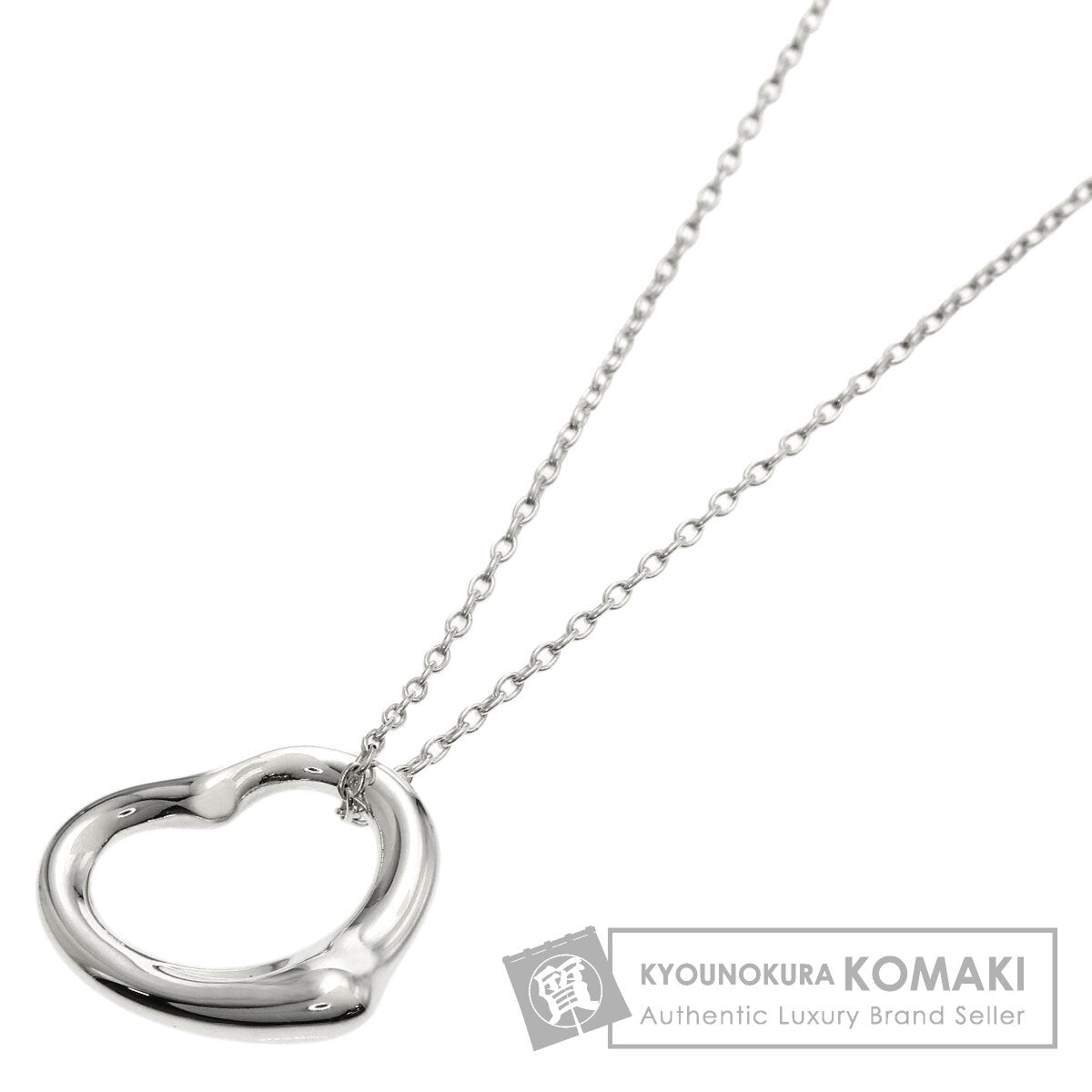 TIFFANY&Co. Open heart Necklace Silver Ladies [Used]