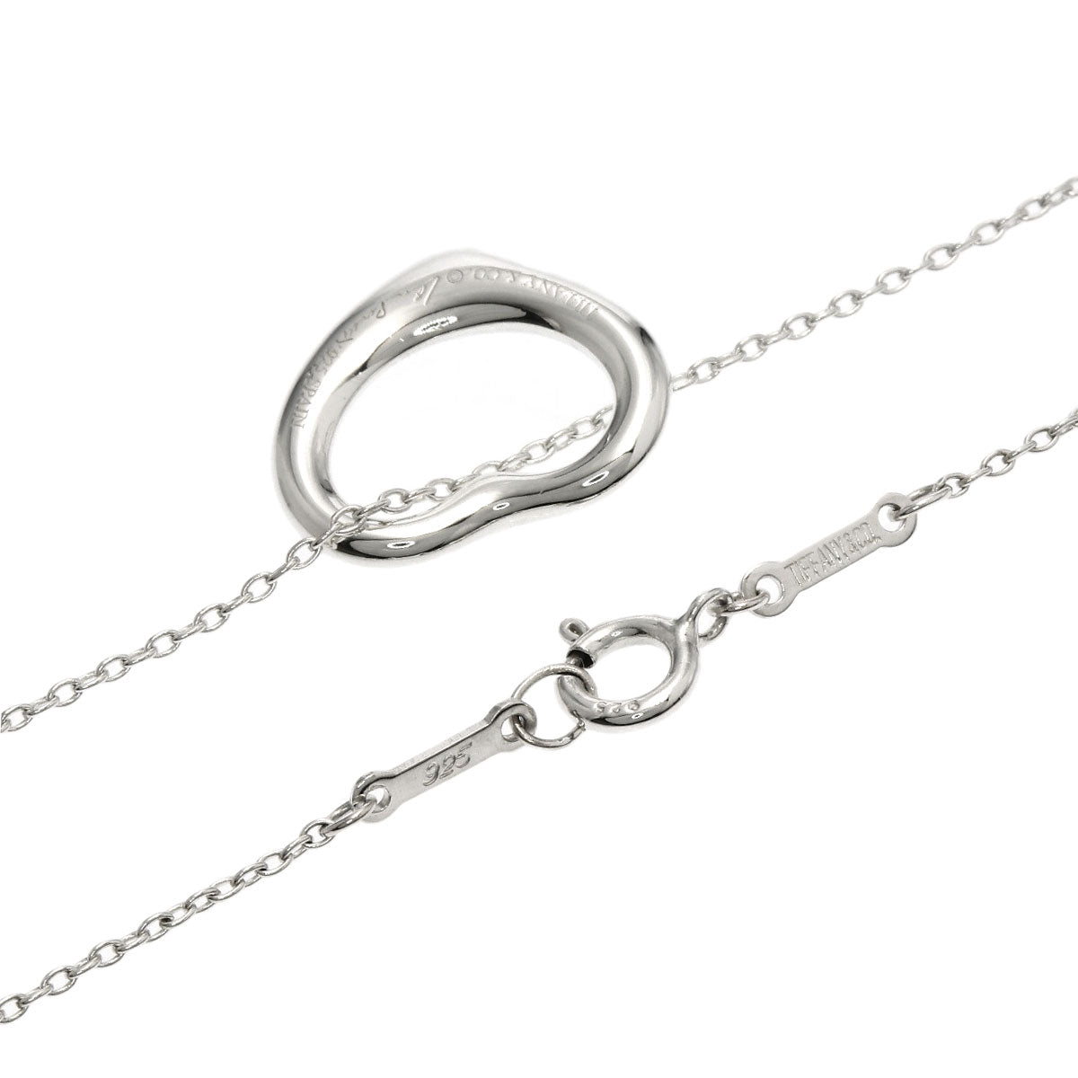 TIFFANY&Co. Open heart Necklace Silver Ladies [Used]