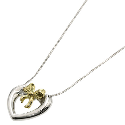TIFFANY&Co. Heart ribbon Necklace Silver 18K Yellow GoldLadies [Used]