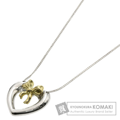 TIFFANY&Co. Heart ribbon Necklace Silver 18K Yellow GoldLadies [Used]