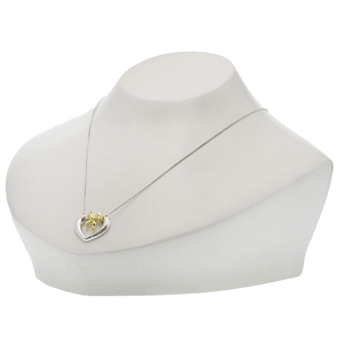 TIFFANY&Co. Heart ribbon Necklace Silver 18K Yellow GoldLadies [Used]