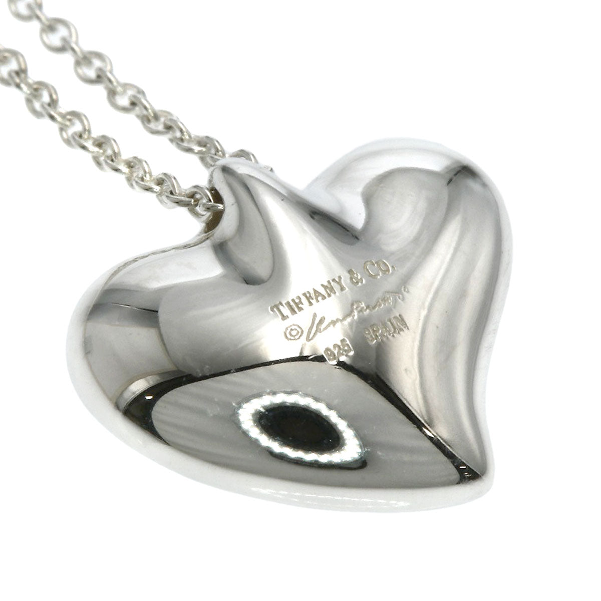 TIFFANY&Co. Full heart Necklace Silver Ladies [Used]