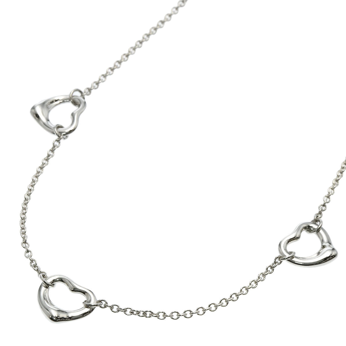 TIFFANY&Co. 3P Triple Open Heart Necklace Silver Ladies [Used]