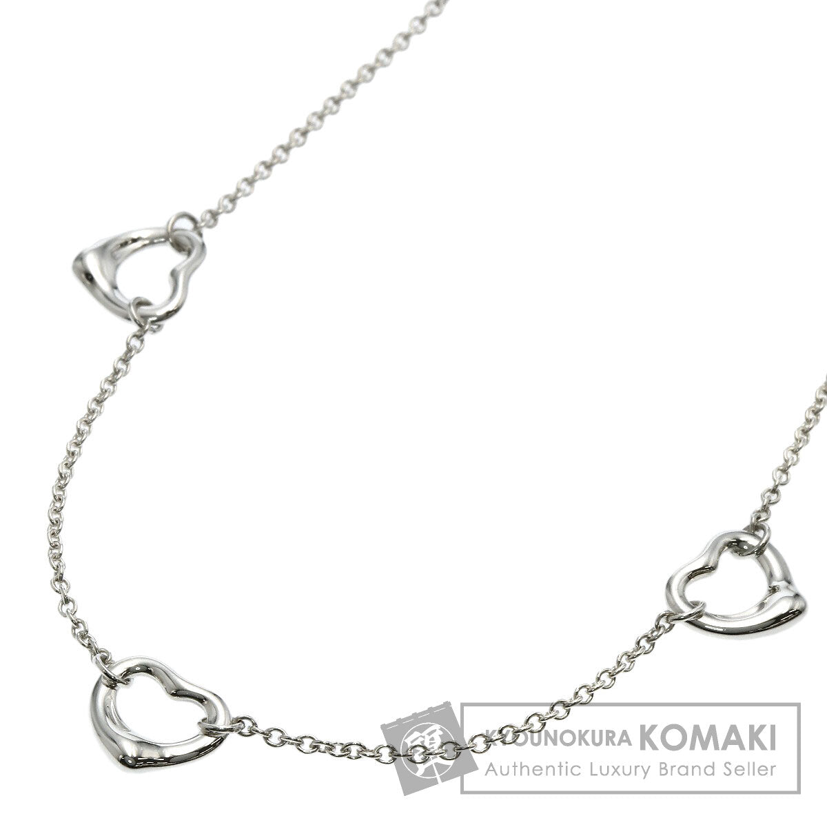 TIFFANY&Co. 3P Triple Open Heart Necklace Silver Ladies [Used]