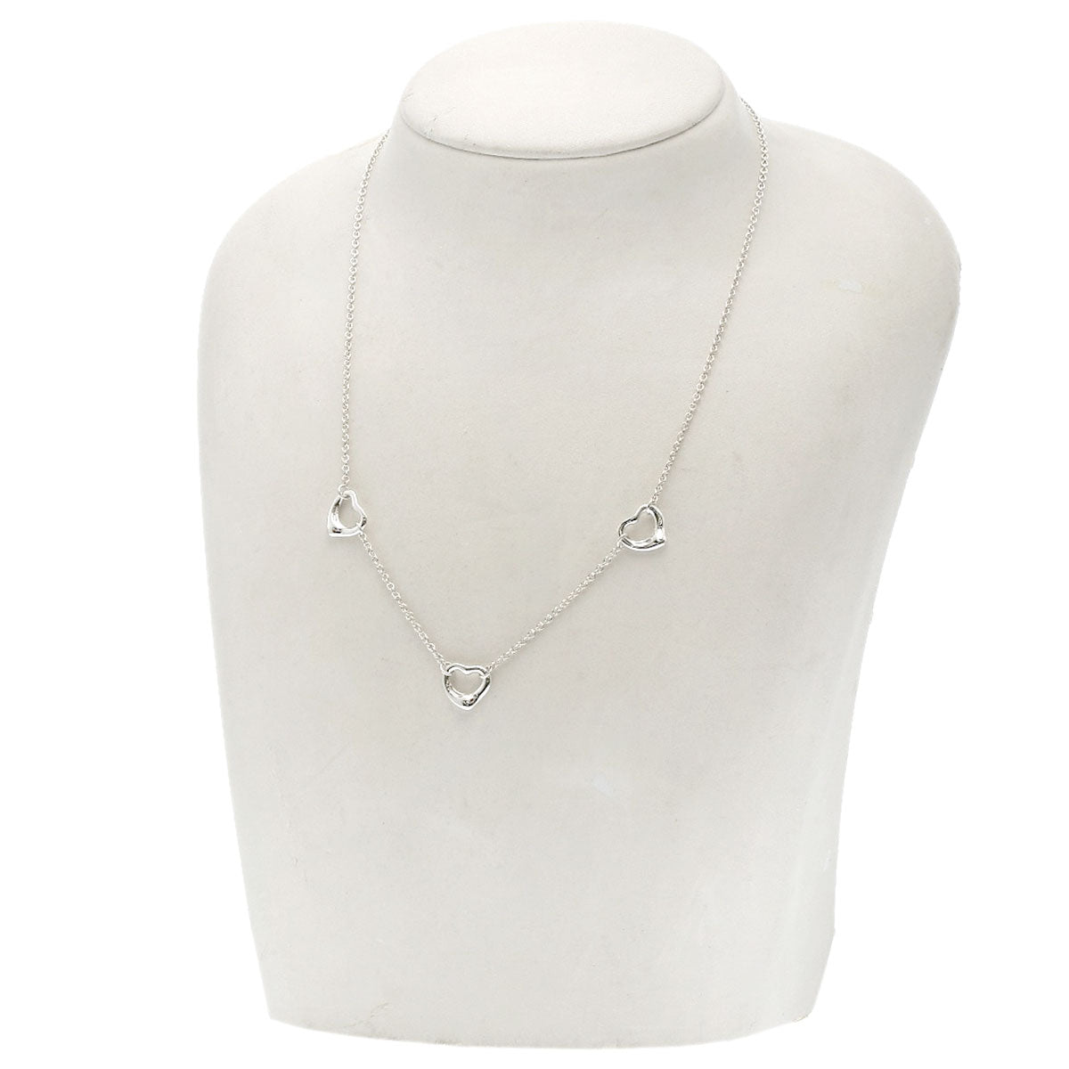 TIFFANY&Co. 3P Triple Open Heart Necklace Silver Ladies [Used]