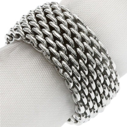 TIFFANY&Co. Somerset mesh Ring Silver Ladies [Used]