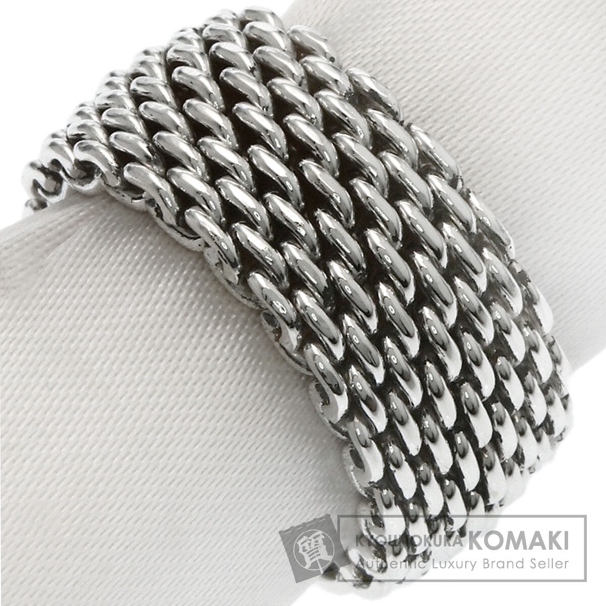 TIFFANY&Co. Somerset mesh Ring Silver Ladies [Used]