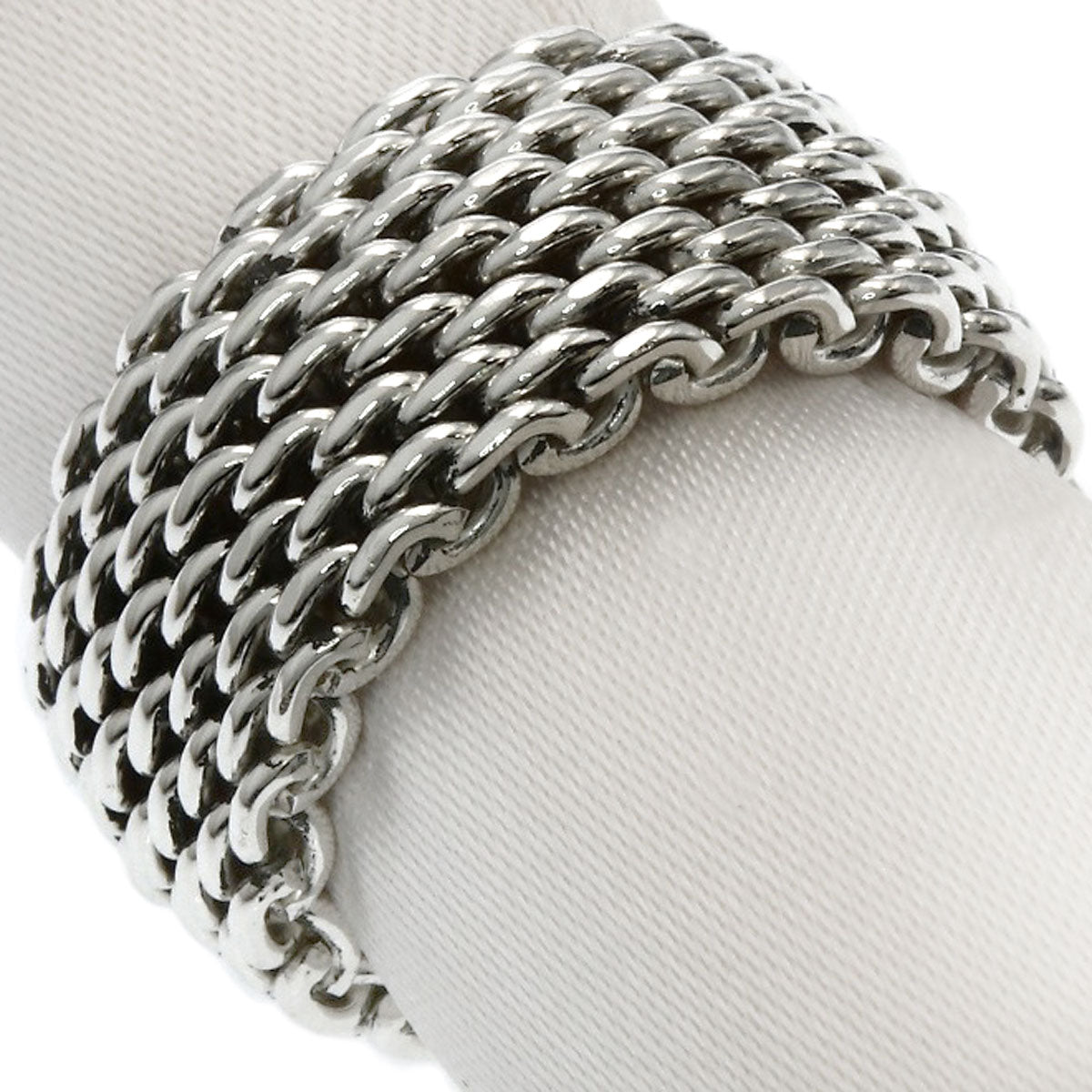 TIFFANY&Co. Somerset mesh Ring Silver Ladies [Used]