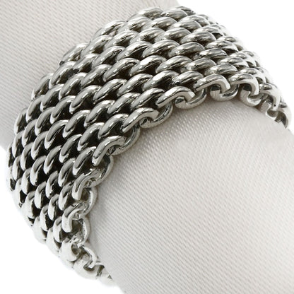 TIFFANY&Co. Somerset mesh Ring Silver Ladies [Used]