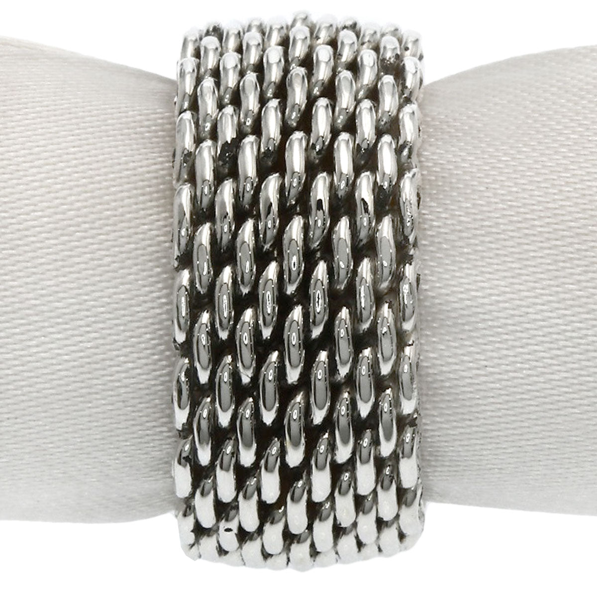 TIFFANY&Co. Somerset mesh Ring Silver Ladies [Used]