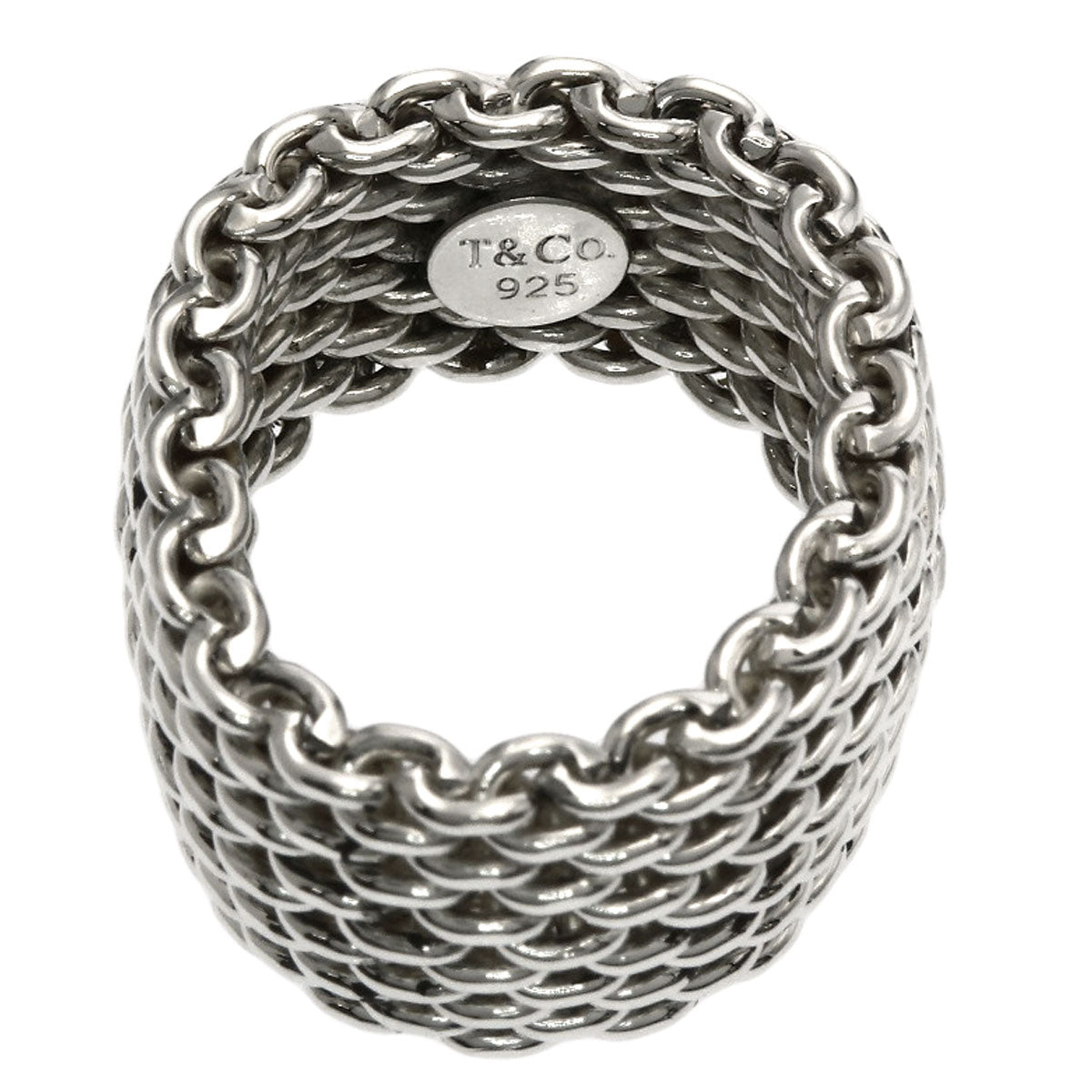 TIFFANY&Co. Somerset mesh Ring Silver Ladies [Used]