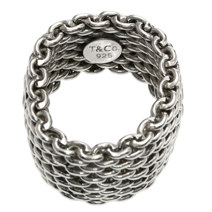 TIFFANY&Co. Somerset mesh Ring Silver Ladies [Used]