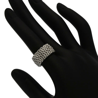 TIFFANY&Co. Somerset mesh Ring Silver Ladies [Used]