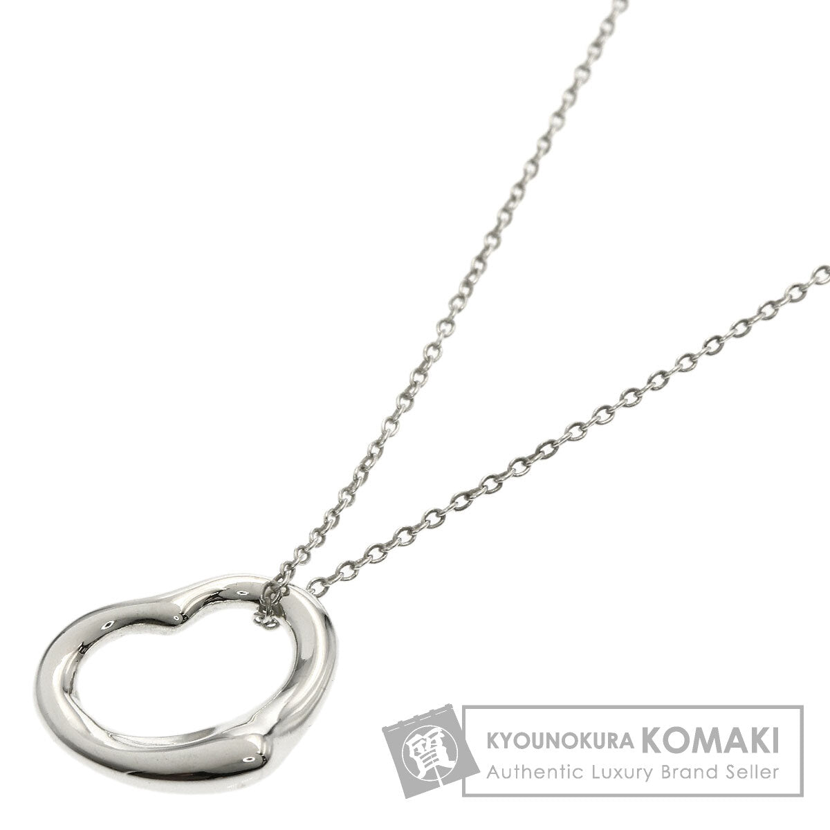 TIFFANY&Co. Open heart Necklace Silver Ladies [Used]