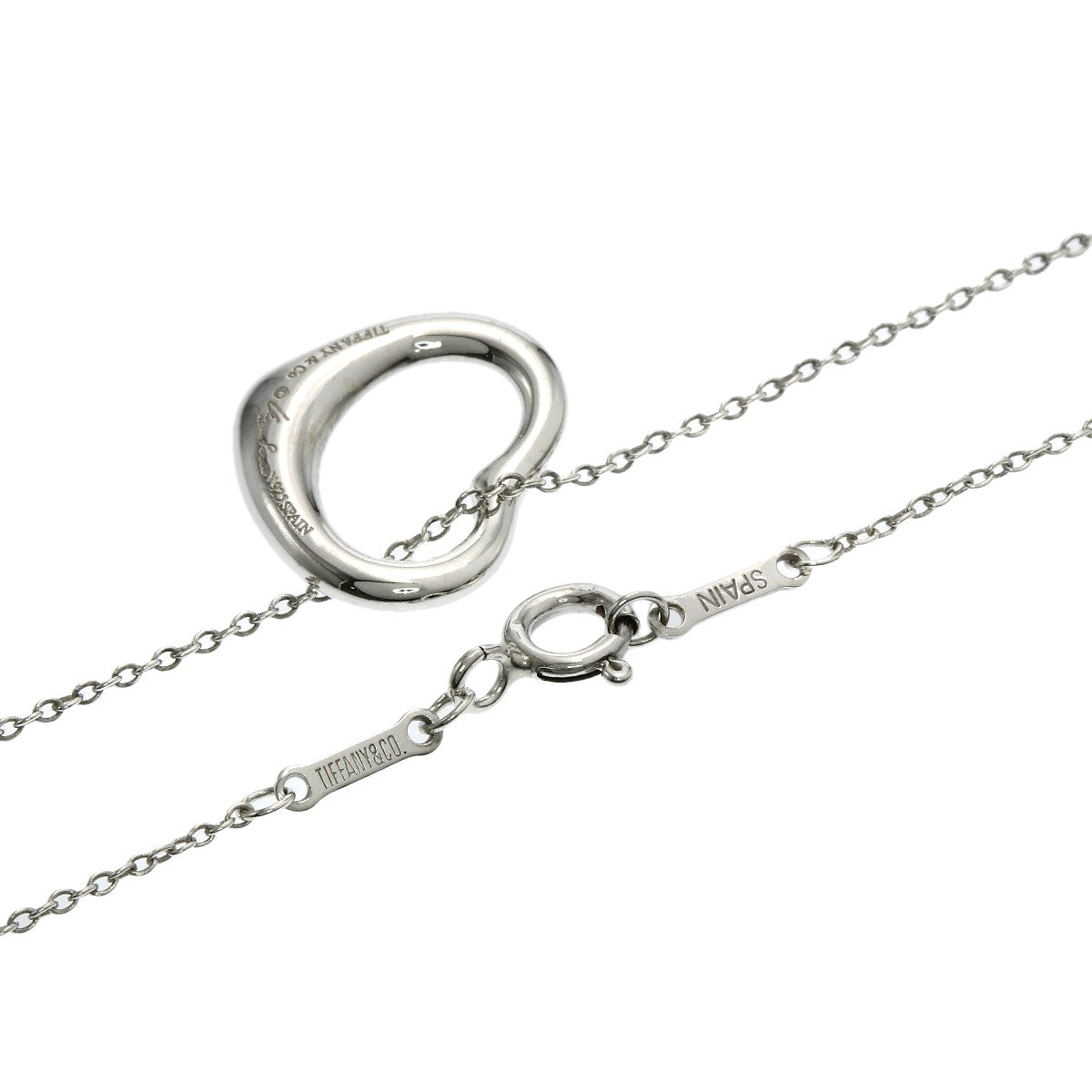 TIFFANY&Co. Open heart Necklace Silver Ladies [Used]