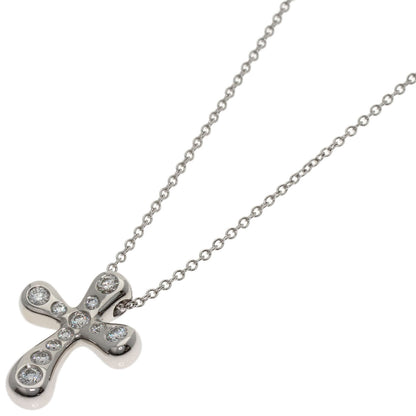 TIFFANY&Co. Small cross diamond Necklace Platinum PT950 Ladies [Used]