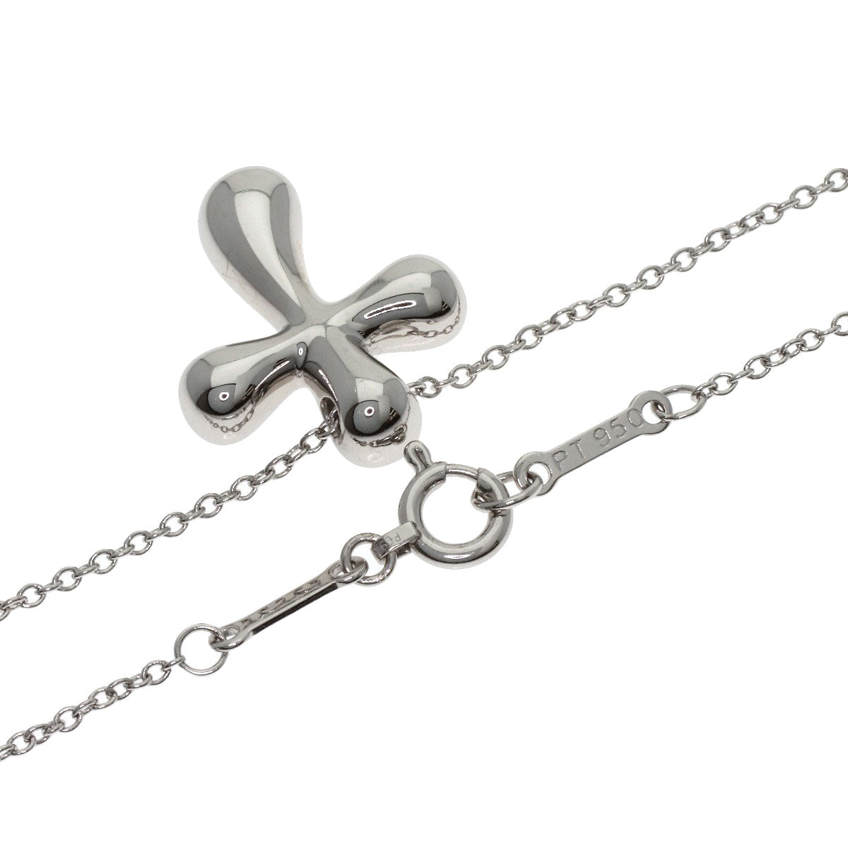 TIFFANY&Co. Small cross diamond Necklace Platinum PT950 Ladies [Used]