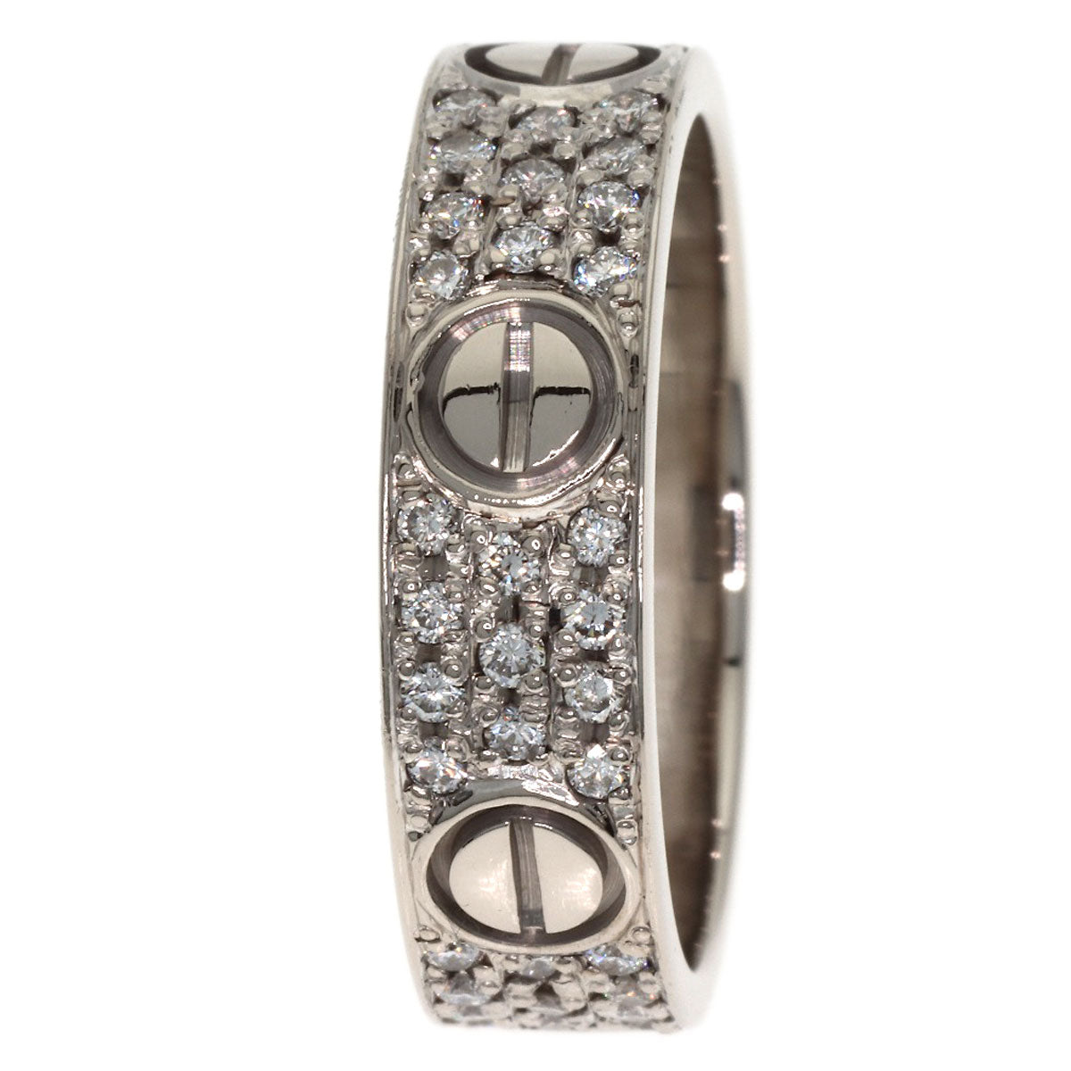 CARTIER Love Ring After Diamond #55 Ring K18 White Gold Ladies [Used]