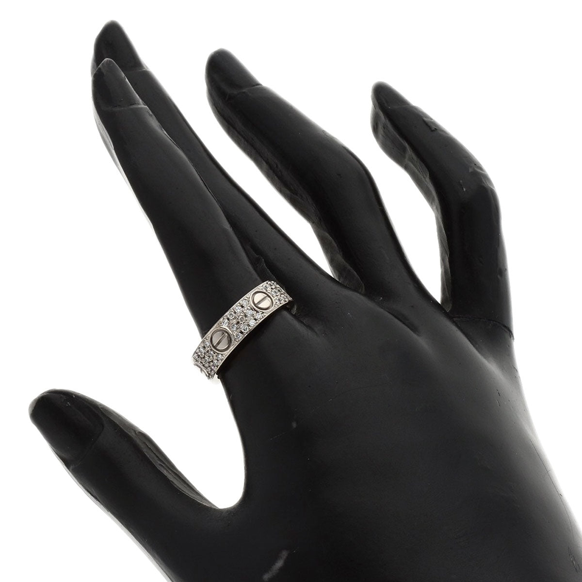 CARTIER Love Ring After Diamond #55 Ring K18 White Gold Ladies [Used]