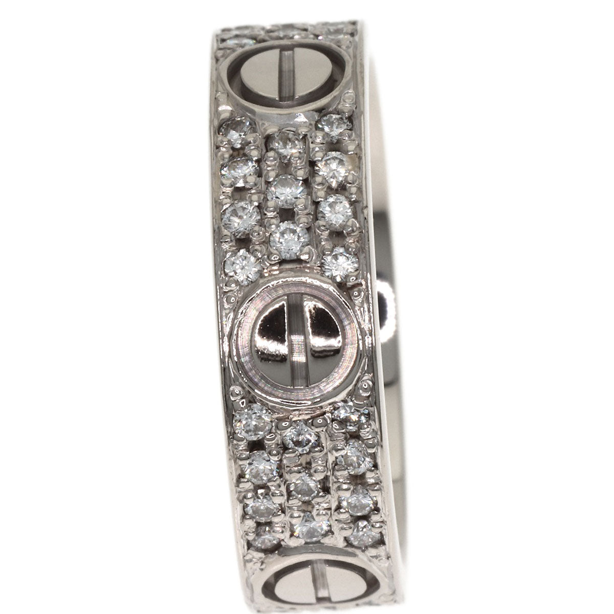 CARTIER Love Ring After Diamond #55 Ring K18 White Gold Ladies [Used]