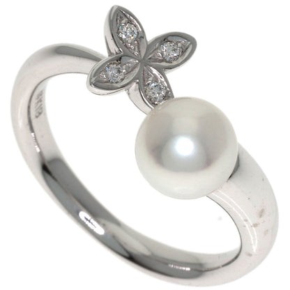 MIKIMOTO Pearl Pearl Diamond Ring K18 White Gold Ladies [Used]