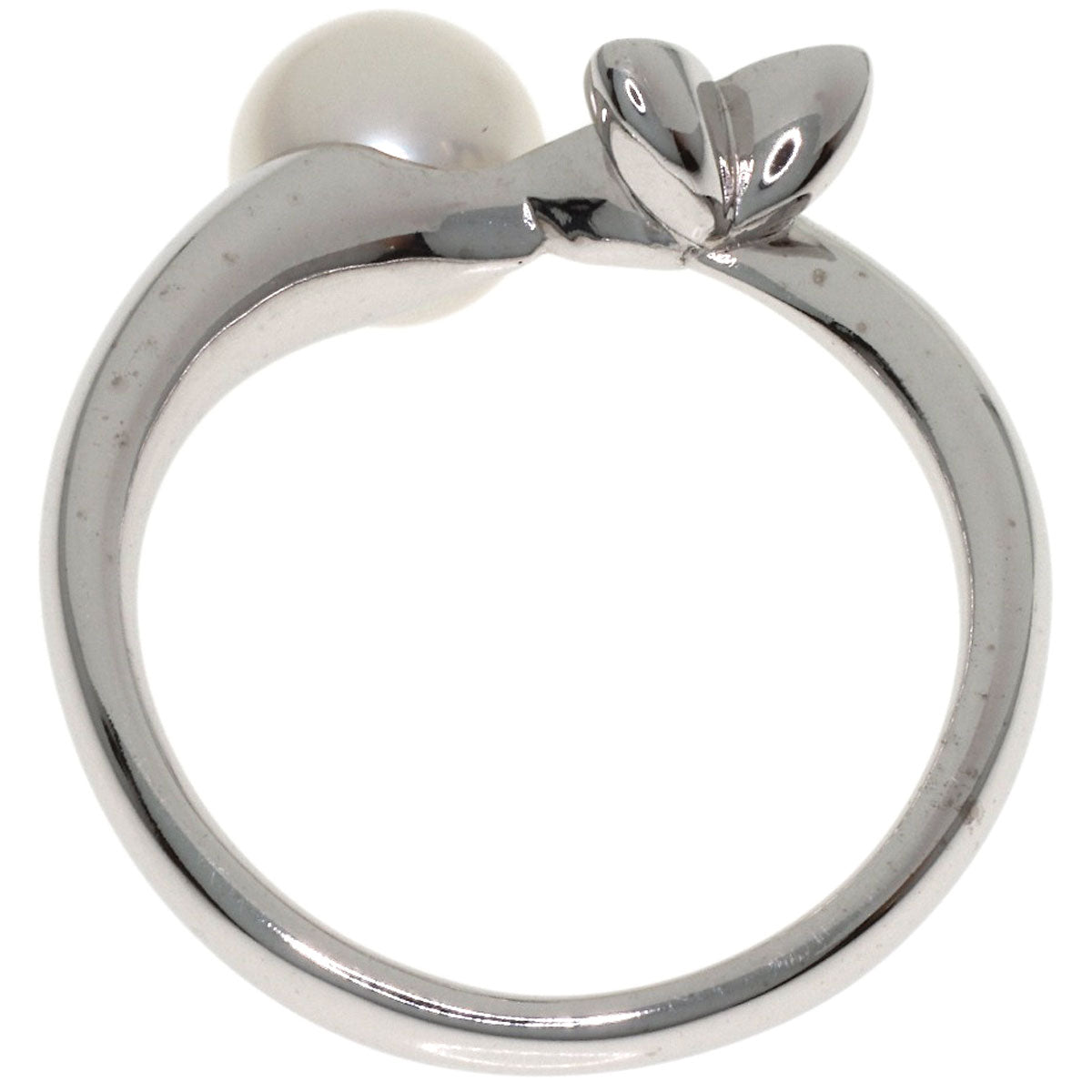 MIKIMOTO Pearl Pearl Diamond Ring K18 White Gold Ladies [Used]