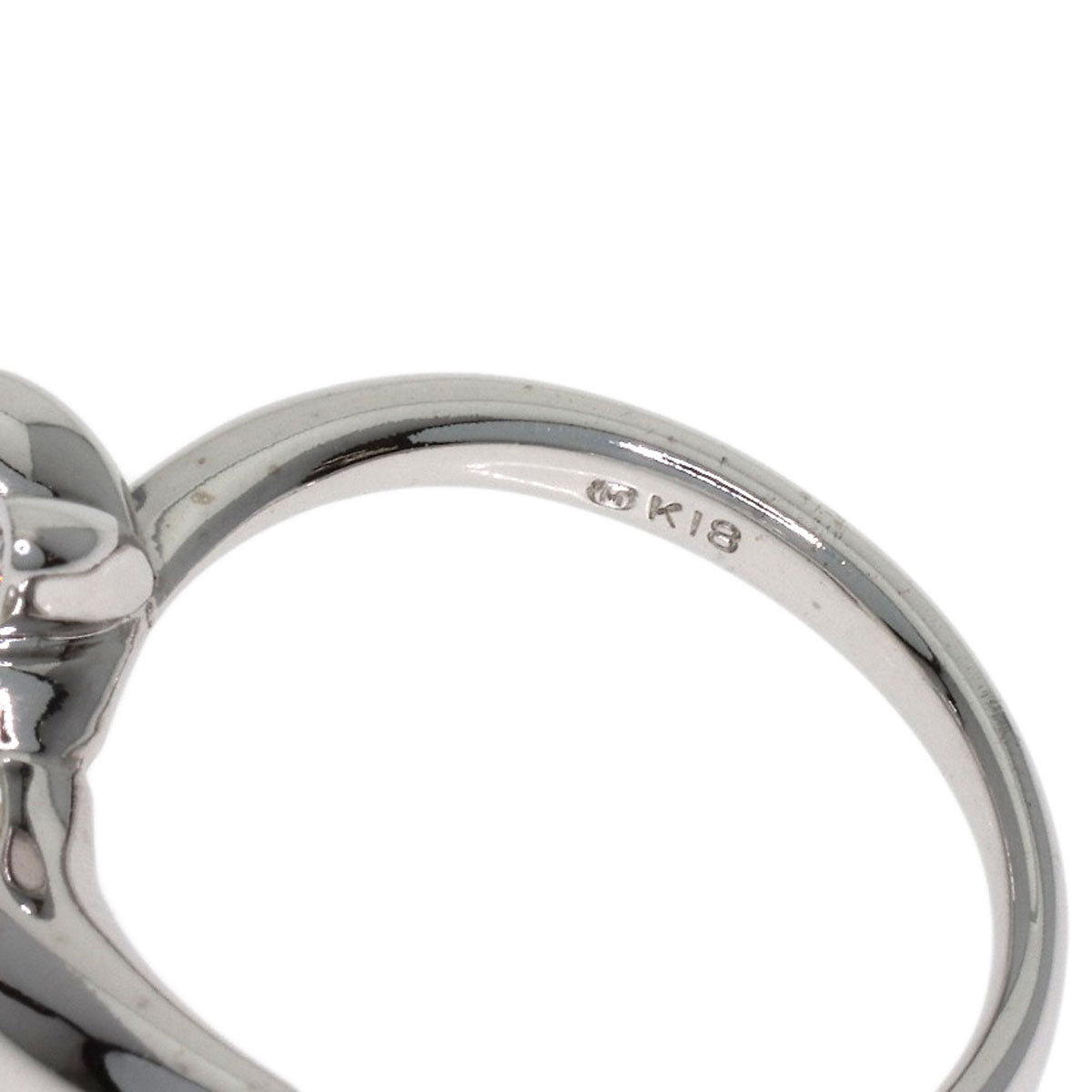 MIKIMOTO Pearl Pearl Diamond Ring K18 White Gold Ladies [Used]