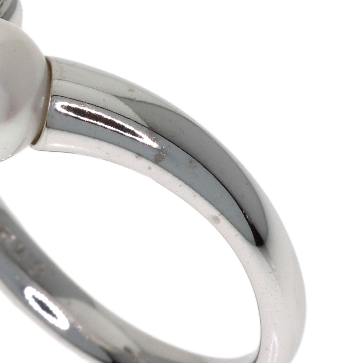 MIKIMOTO Pearl Pearl Diamond Ring K18 White Gold Ladies [Used]