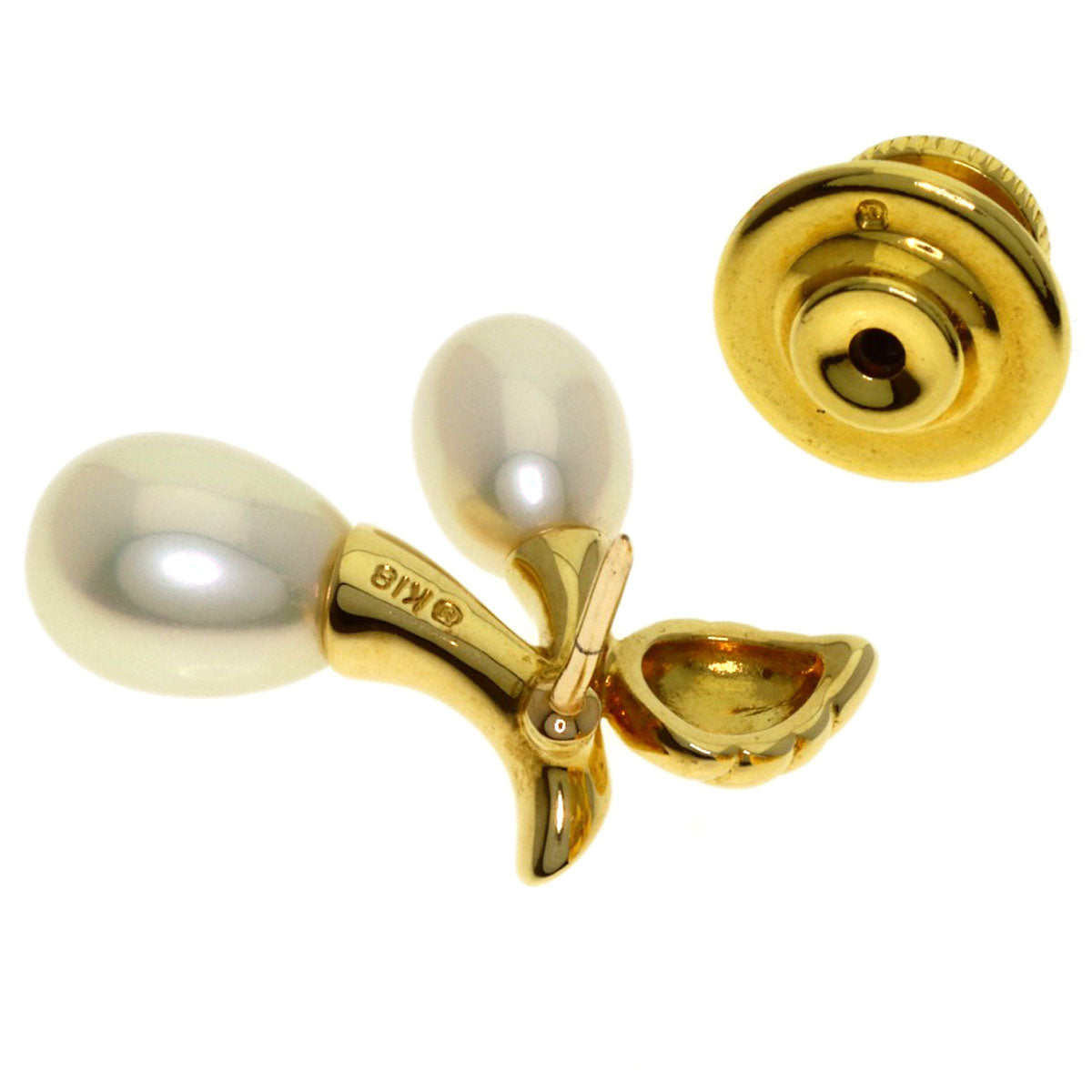 MIKIMOTO Freshwater Pearl Brooch Brooch K18 Yellow Gold Gold PlatedLadies [Used]