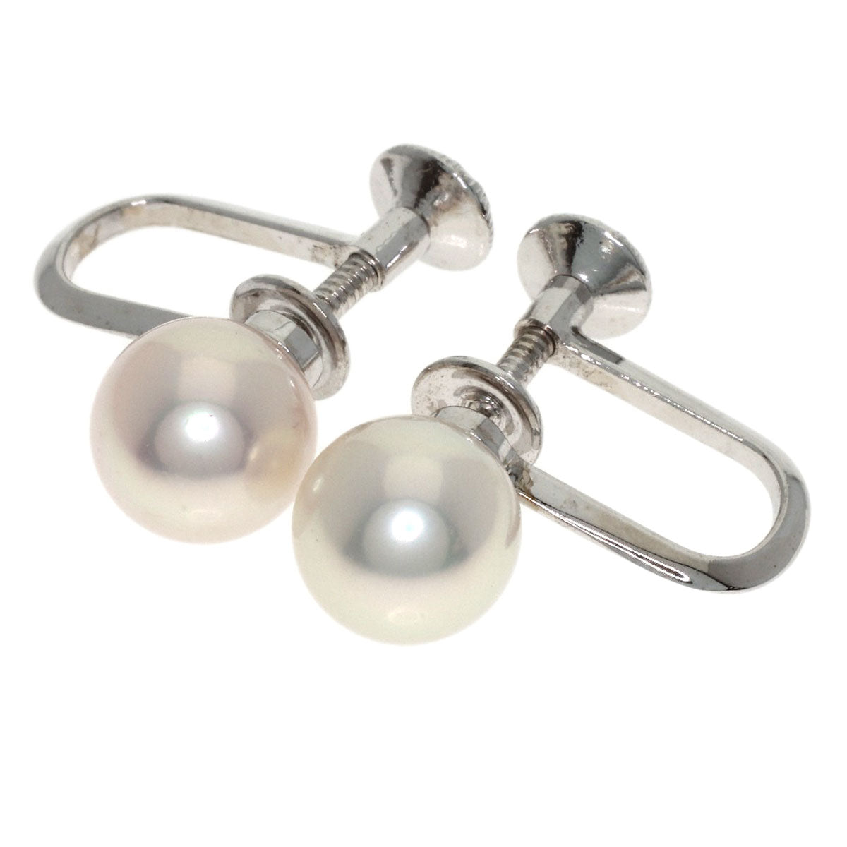 MIKIMOTO Pearl Pearl Earring K14 White Gold Ladies [Used]