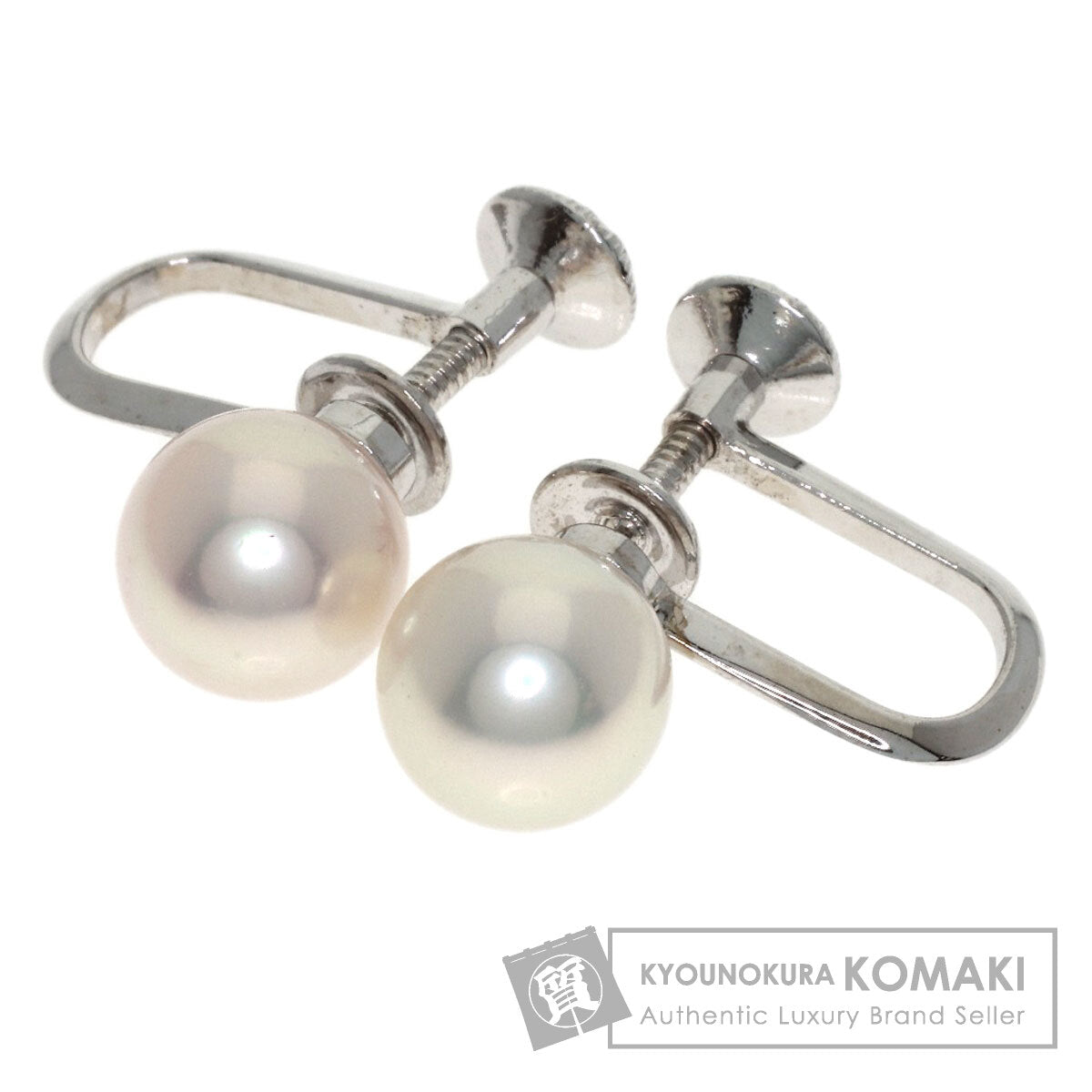 MIKIMOTO Pearl Pearl Earring K14 White Gold Ladies [Used]