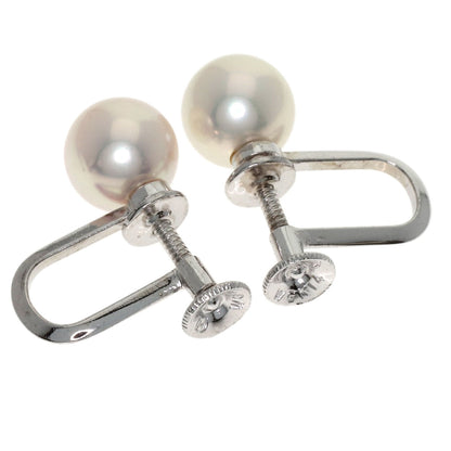 MIKIMOTO Pearl Pearl Earring K14 White Gold Ladies [Used]