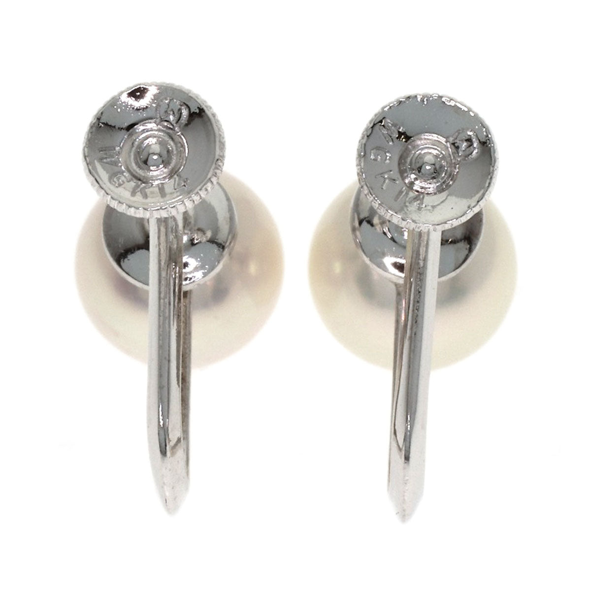 MIKIMOTO Pearl Pearl Earring K14 White Gold Ladies [Used]