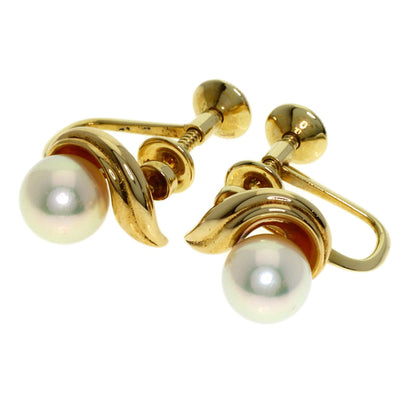 MIKIMOTO Akoya pearl Pearl Earring K14 Yellow Gold Ladies [Used]